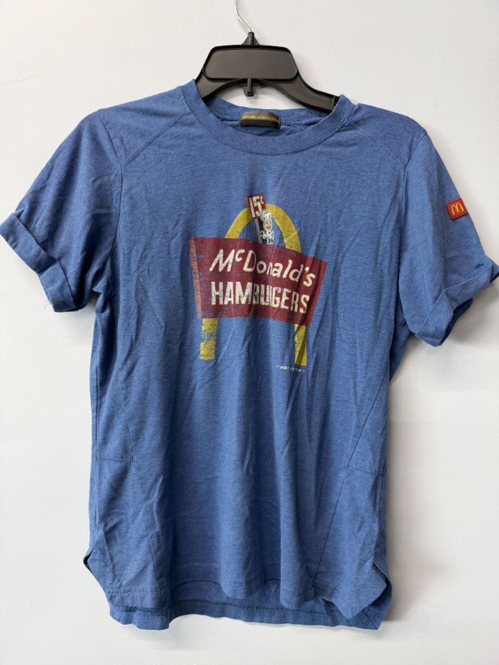 Vintage McDonalds 15¢ Hamburgers Graphic Tee Blue Short Sleeve Small
